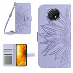 Skin Feel Custodia per cellulare in pelle con motivo a fiori di sole con cordino, For Xiaomi Redmi 9T / 9 Power / Poco M3, For Xiaomi Redmi Note 9T