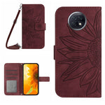 Skin Feel Custodia per cellulare in pelle con motivo a fiori di sole con cordino, For Xiaomi Redmi 9T / 9 Power / Poco M3, For Xiaomi Redmi Note 9T