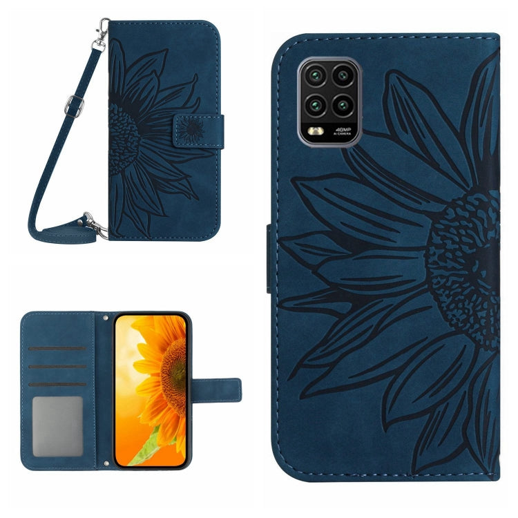 Skin Feel Custodia per cellulare in pelle con motivo a fiori di sole con cordino, For Xiaomi Mi 10 Lite, For Xiaomi Mi 10 / Mi 10 Pro