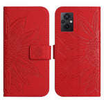 Skin Feel Custodia per cellulare in pelle con motivo a fiori di sole con cordino, For Xiaomi Poco M5 / Poco M4 5G, For Xiaomi Poco M5S