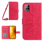 Skin Feel Custodia per cellulare in pelle con motivo a fiori di sole con cordino, For T-Mobile Revvl 6 5G, For T-Mobile Revvl 6 Pro 5G