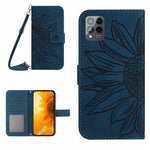 Skin Feel Custodia per cellulare in pelle con motivo a fiori di sole con cordino, For T-Mobile Revvl 6 5G, For T-Mobile Revvl 6 Pro 5G