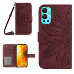 Skin Feel Custodia per cellulare in pelle con motivo a fiori di sole con cordino, For Infinix Hot 12, For Infinix Hot 12 Play