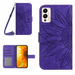 Skin Feel Custodia per cellulare in pelle con motivo a fiori di sole con cordino, For Infinix Hot 12, For Infinix Hot 12 Play