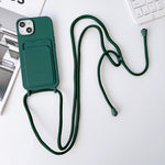 Custodia silicone con porta carte e tracolla per iPhone 14 Pro Ma