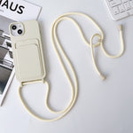 Custodia silicone con porta carte e tracolla per iPhone 14 Pro Ma