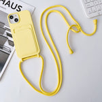 Custodia silicone con porta carte e tracolla per iPhone 14 Pro Ma
