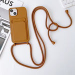 Custodia silicone con porta carte e tracolla per iPhone 13 Pro Ma
