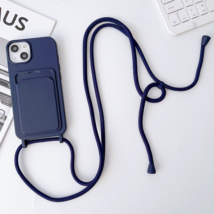 Custodia silicone con porta carte e tracolla per iPhone 12
