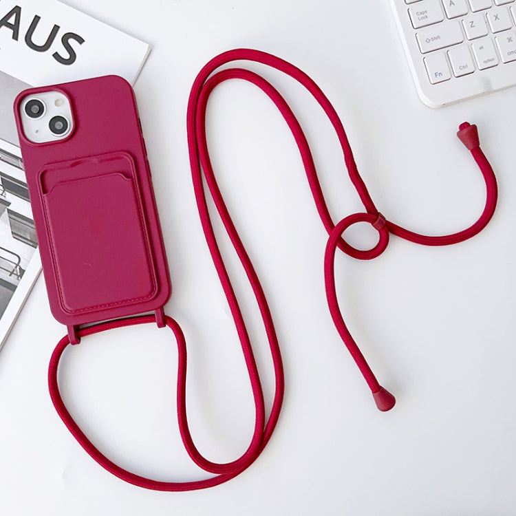 Custodia silicone con porta carte e tracolla per iPhone 12