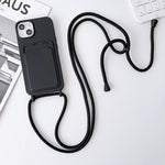 Custodia silicone con porta carte e tracolla per iPhone 12