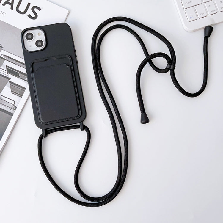 Custodia silicone con porta carte e tracolla per iPhone 12