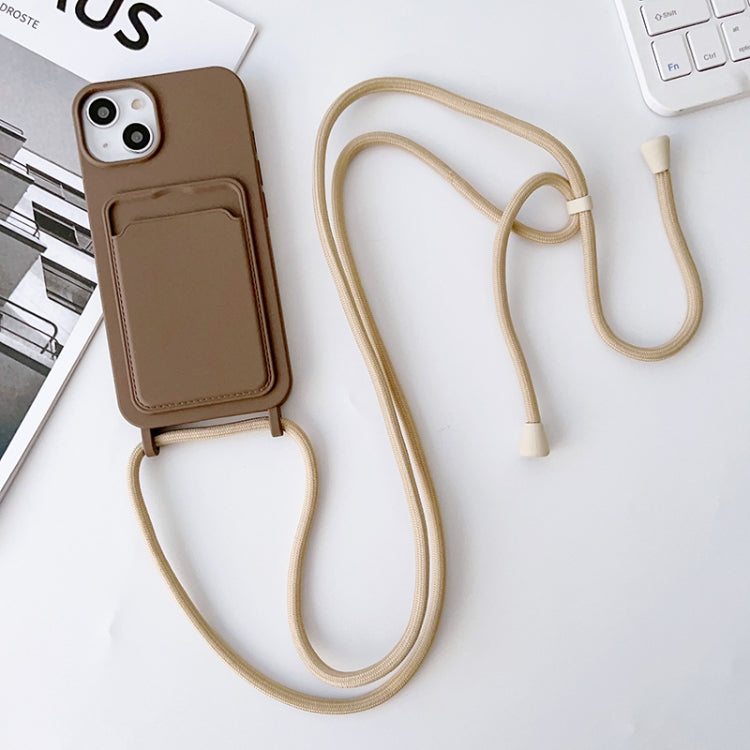 Custodia silicone con porta carte e tracolla per iPhone 12