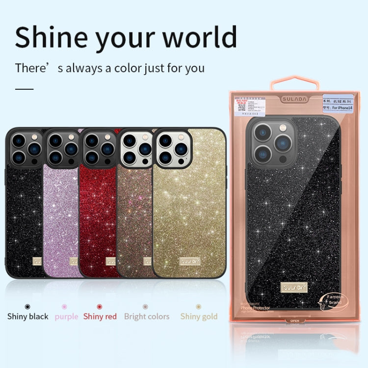Custodia in pelle glitterata PC+TPU per iPhone 14 Plus