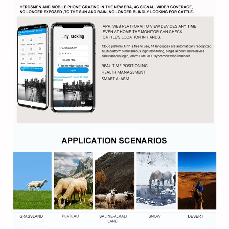 Localizzatore GPS solare 4G per bestiame con memoria