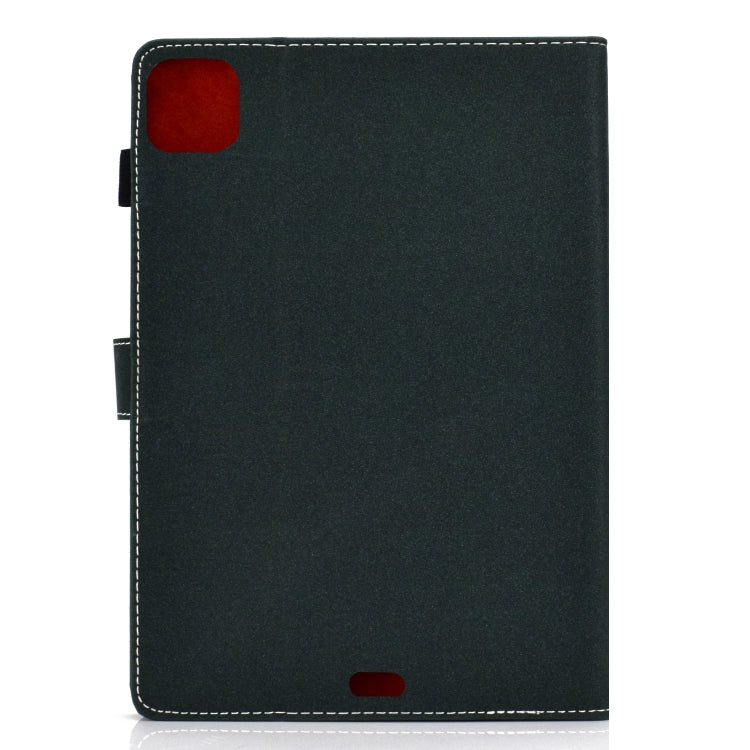 Filo per cucire Custodia in pelle piatta orizzontale tinta unita con funzione sleep e copripenna e striscia antiscivolo e slot per schede e supporto, For iPad Pro 11 (2020)