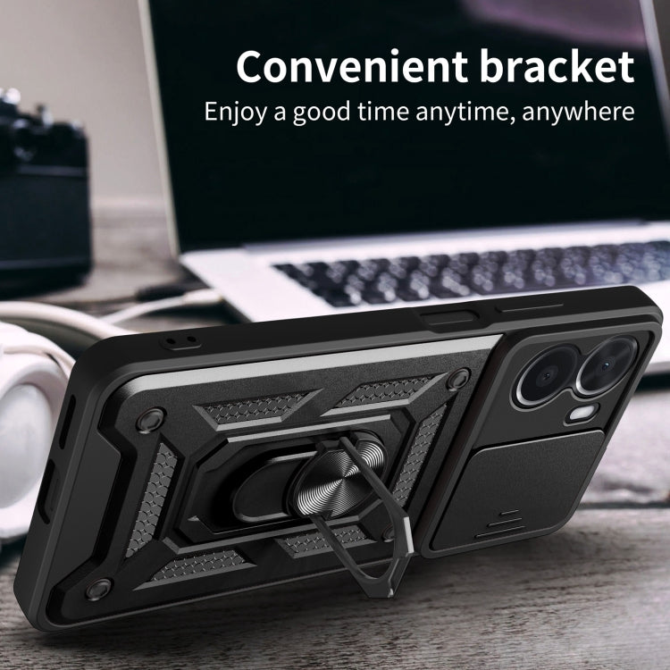 Cover per fotocamera scorrevole Design Custodia per telefono in TPU + PC, For vivo Y16 4G, For vivo Y35 4G, For Samsung Galaxy A14 5G