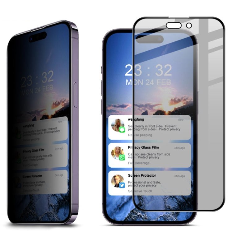 Pellicola vetro temperato anti-spia per iPhone 14