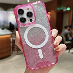 Custodia acrilico glitterata antiurto per iPhone 14 Plus MagSafe