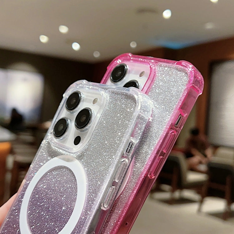 Custodia acrilico glitterata antiurto per iPhone 14 Plus MagSafe