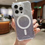 Custodia acrilico glitterata antiurto per iPhone 14 Plus MagSafe