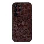 Custodia in vera pelle con trama coccodrillo per Samsung Galaxy S