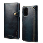 Custodia portafoglio in pelle bovina per Samsung Galaxy S20