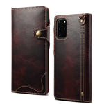 Custodia portafoglio in pelle bovina per Samsung Galaxy S20