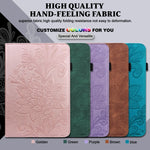 Custodia in pelle con motivo floreale per iPad 10th Gen 10.9 2022