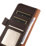 KHAZNEH Custodia per telefono RFID in vera pelle Litchi magnetica laterale, For Xiaomi Redmi Note 12 China, For Xiaomi Redmi Note 12 Pro 5G China, For Xiaomi Redmi Note 12 Pro+ China / Redmi Note 12 Explorer