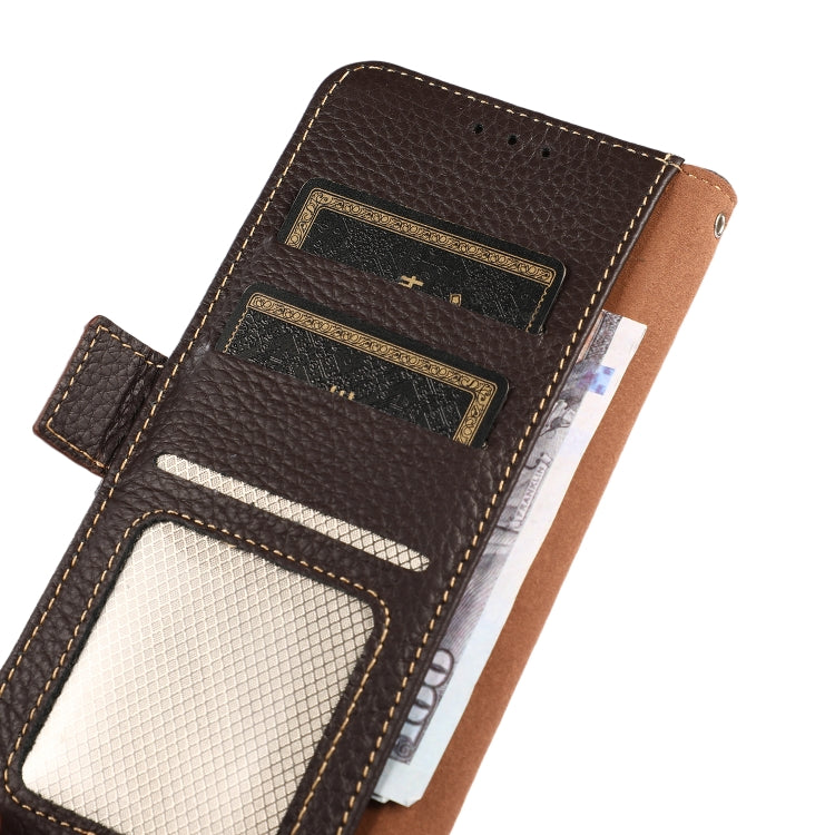 KHAZNEH Custodia per telefono RFID in vera pelle Litchi magnetica laterale, For Xiaomi Redmi Note 12 China, For Xiaomi Redmi Note 12 Pro 5G China, For Xiaomi Redmi Note 12 Pro+ China / Redmi Note 12 Explorer