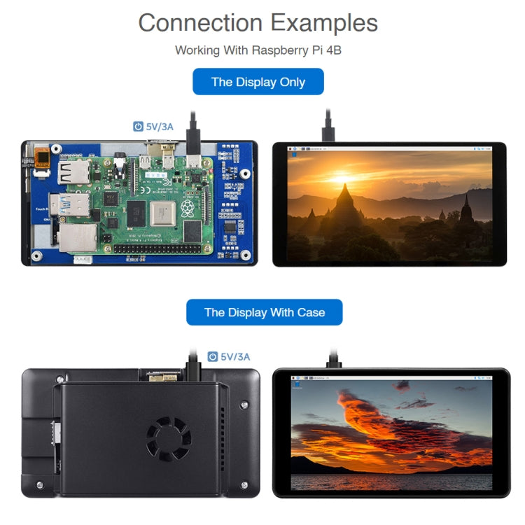Display LCD touch capacitivo 5,5" 2K per Raspberry Pi 4B