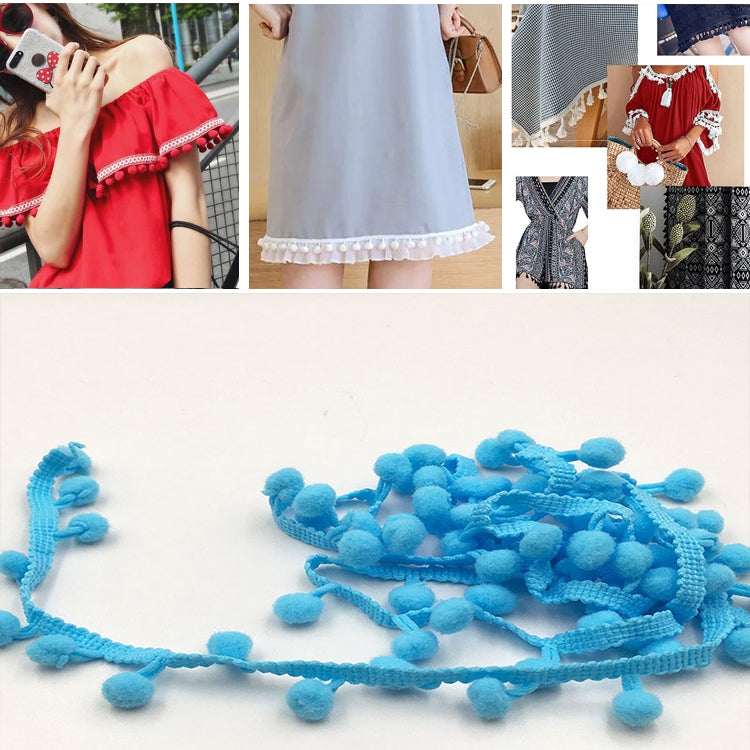 Nastro con pompon in cotone 1 cm 20 iarde