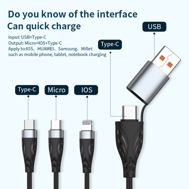 Cavo ricarica rapida USB/Tipo-C 100W con 8 pin e Micro USB