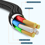 Cavo ricarica rapida 3 in 1 USB A a USB-C, 8 Pin, Micro USB 1.2m/