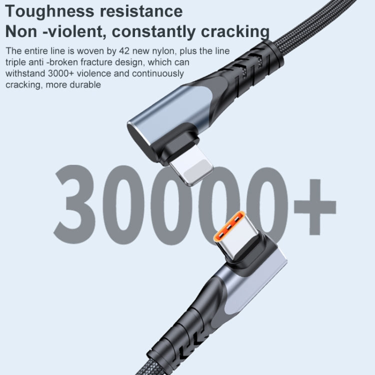 Cavo dati USB-C a 8 pin 20W doppio gomito compatibile iPhone