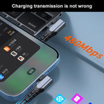 Cavo dati USB-C a 8 pin 20W doppio gomito compatibile iPhone