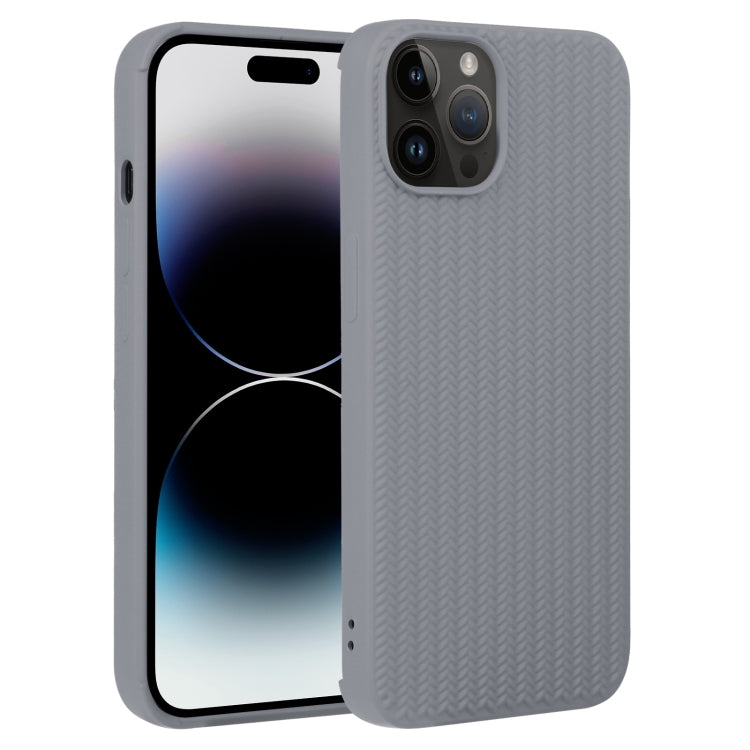 Custodia in silicone con trama intrecciata per iPhone 14 Pro
