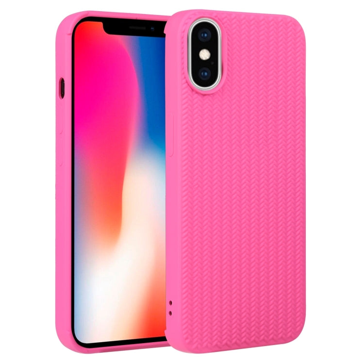 Custodia in silicone con trama intrecciata per iPhone XR