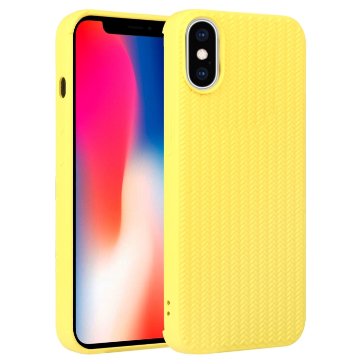Custodia in silicone con trama intrecciata per iPhone XR