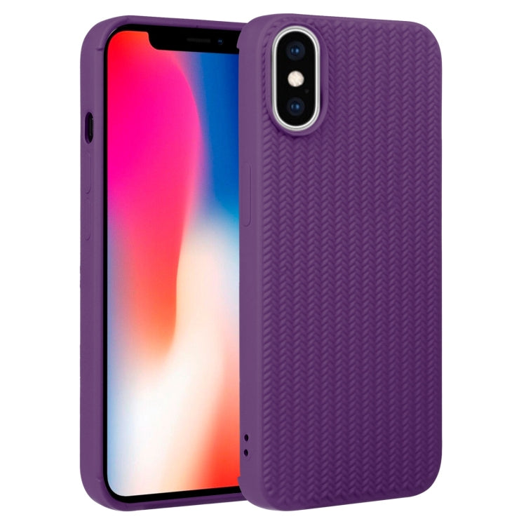 Custodia in silicone con trama intrecciata per iPhone XR