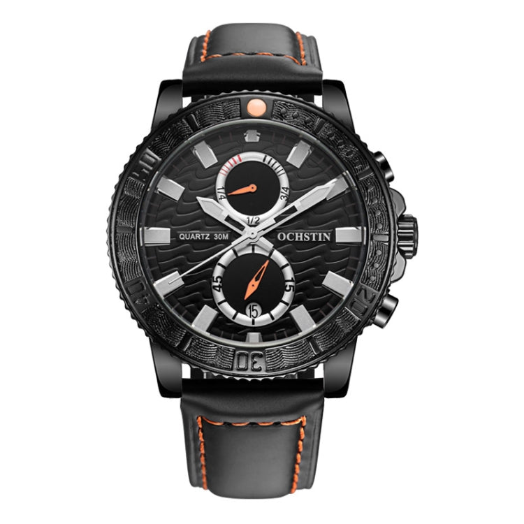 Orologio da uomo in vera pelle al quarzo luminoso multifunzionale