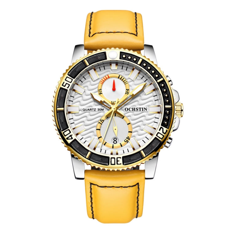 Orologio da uomo in vera pelle al quarzo luminoso multifunzionale