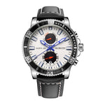 Orologio da uomo in vera pelle al quarzo luminoso multifunzionale