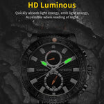 Orologio da uomo in vera pelle al quarzo luminoso multifunzionale