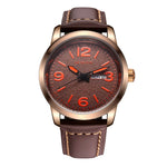 Orologio da uomo in pelle al quarzo stile business 41mm