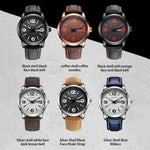 Orologio da uomo in pelle al quarzo stile business 41mm
