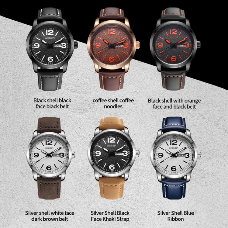 Orologio da uomo in pelle al quarzo stile business 41mm