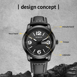 Orologio da uomo in pelle al quarzo stile business 41mm