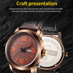Orologio da uomo in pelle al quarzo stile business 41mm